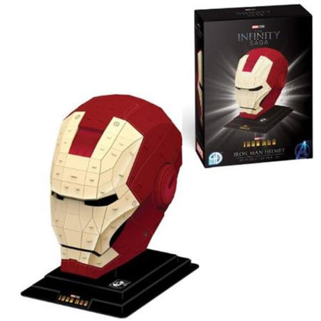 3D paper model of Iron Man's helmet with 92 durable pieces, perfect for fans and collectors aged 8 and up.