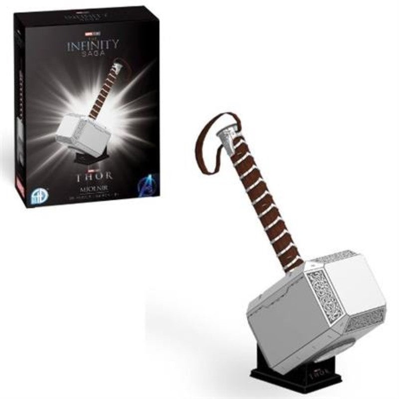 3D paper model of Thor's Hammer from Marvel, 84 pieces, 21.5 inches tall, perfect for fans and collectors.