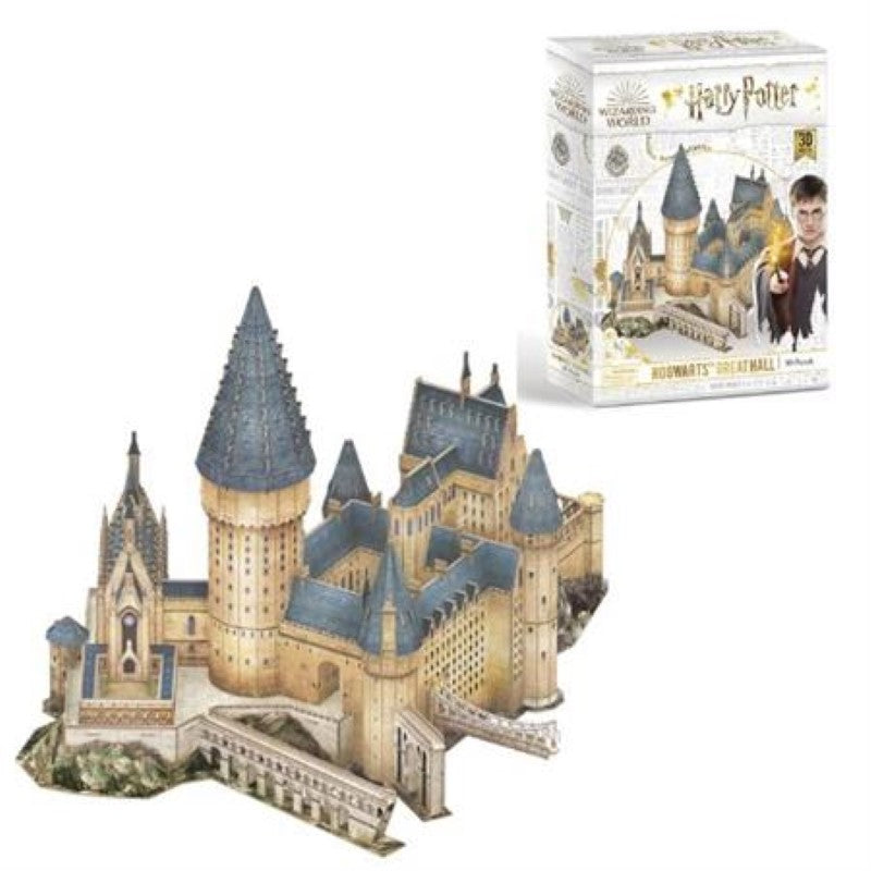 3D paper model of Harry Potter's Hogwarts Great Hall, featuring 187 pieces for a detailed replica, perfect for fans and collectors.