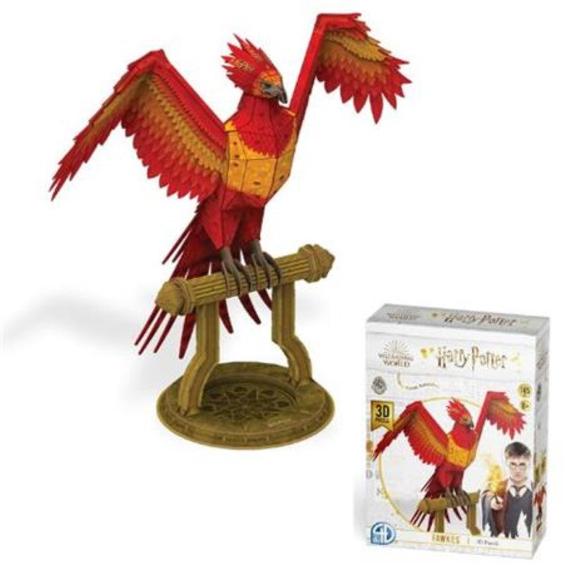 3D model of Fawkes the phoenix from Harry Potter, featuring 145 intricately designed pieces for fans and crafters aged 8 and up.