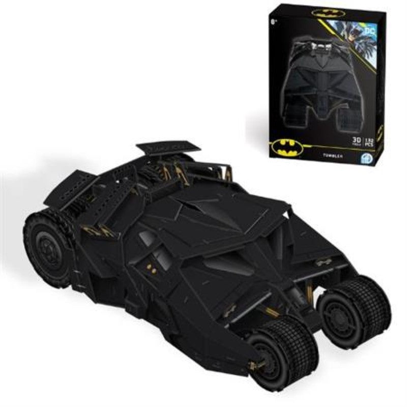 3D paper model of Batman's Batmobile Tumbler, featuring 132 precise pieces for collectors and enthusiasts.