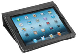 Sleek imitation leather iPad case with magnetic closure and media panel for optimal protection and convenience.