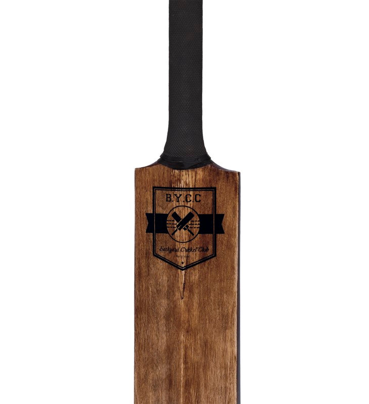 Vintage-inspired Backyard Cricket Set with wooden bat, wickets, bails, ball, and canvas carry bag for outdoor fun.
