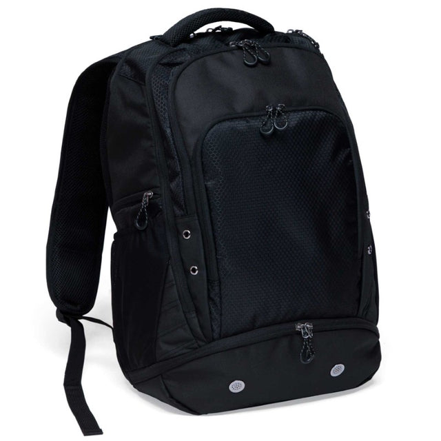 Durable Grid-Lock Backpack with padded compartments, shoe pocket, and multiple storage options for on-the-go convenience.