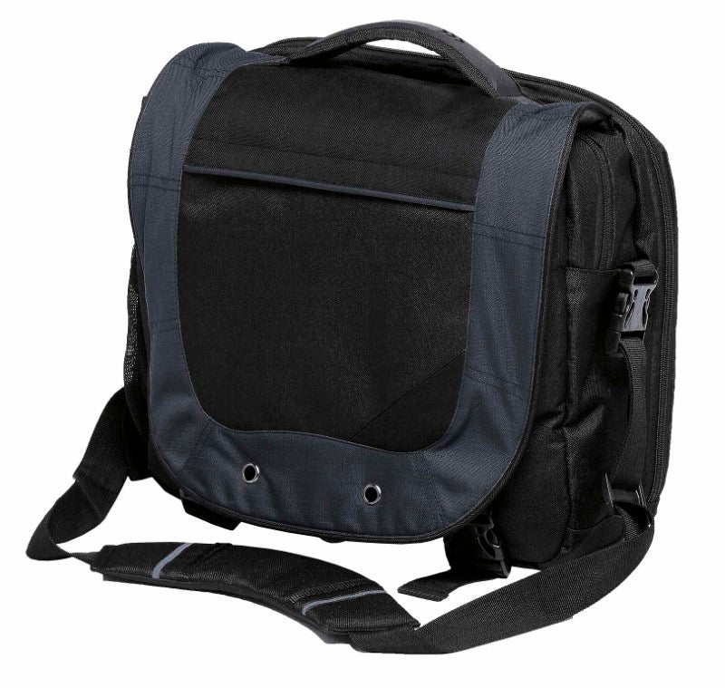 Stylish laptop bag with padded compartment for 15” devices, protective features, and ample organization for travel and daily use.