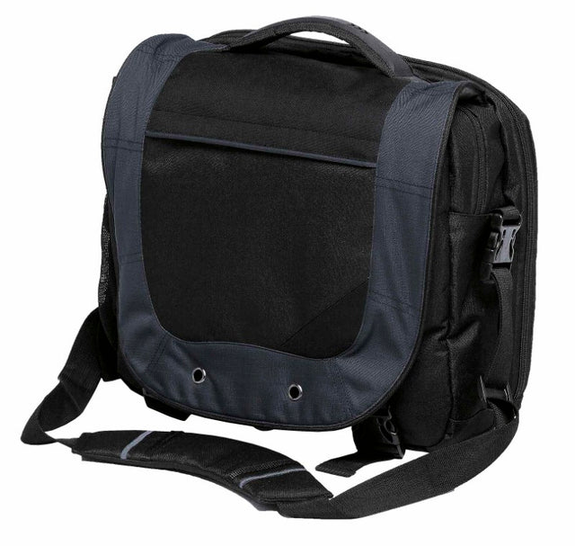 Stylish laptop bag with padded compartment for 15” devices, protective features, and ample organization for travel and daily use.