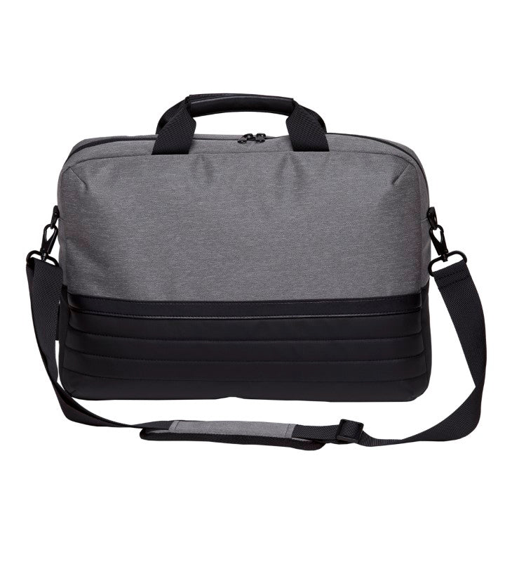 Wired Brief Laptop Bag in durable polyester with USB port, padded compartments for laptops/tablets, and detachable shoulder strap.