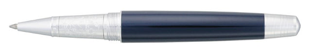 Sleek Cutter & Buck Metal Roller Ball Pen in brass, with a removable cap and tungsten carbide tip, presented in a stylish gift box.