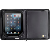 Textured Ultrahyde zippered tech journal with tablet holder, organiser panel, and spiral-bound lined notebook for professionals.