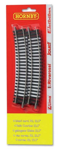 Hornby R606 Blister Pack with 4 essential 2nd Radius Curves for smooth transitions in model railway layouts.