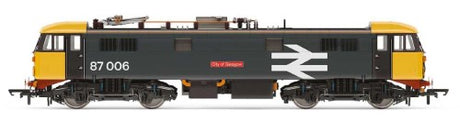Hornby BR Cl.87 Bo-Bo 'City of Glasgow' model, showcasing intricate details and powerful design of British Rail's iconic locomotive.