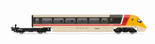 Detailed model of the Hornby BR Class 370 Advanced Passenger Train, showcasing its 7-car pack and innovative tilting system.