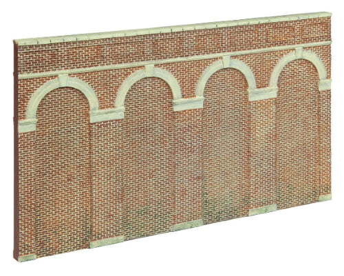 Hornby Accessories - High Lev.Arch Retain.Wall-Red