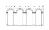 High Level Arched Retaining Walls in blue brick finish, ideal for enhancing model railway landscapes and embankments.