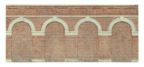 Hornby Accessories - Mid Lev. Arch. Retain.Wall-Red