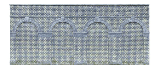 Hornby Accessories - Mid Lev. Arch. Retain.Wall-Blu