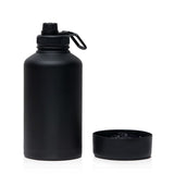 Extra-large insulated flask with removable silicone base, ideal for outdoor use, keeps drinks hot for 12 hrs and cold for 48 hrs.