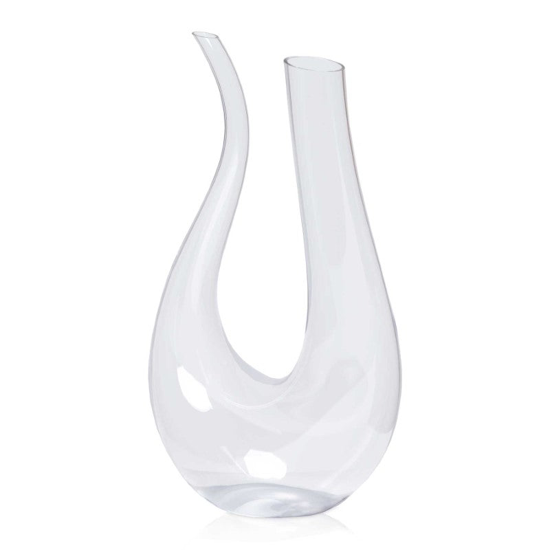 Elegant lead-free crystal wine decanter with abstract design, 1400ml capacity for enhancing red wine aromas.