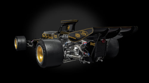 1/8 scale diecast model of the iconic F1 Lotus 72, showcasing intricate details and authentic features, perfect for collectors.