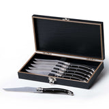 Euro 6 pcs Knife Set featuring stainless steel blades, ergonomic handles, and elegant presentation box for cooking enthusiasts.