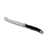 Ergonomic 23cm Fetta Cheese Knife with stainless steel blade and comfortable black handle, elegantly packaged in a natural pine gift box.