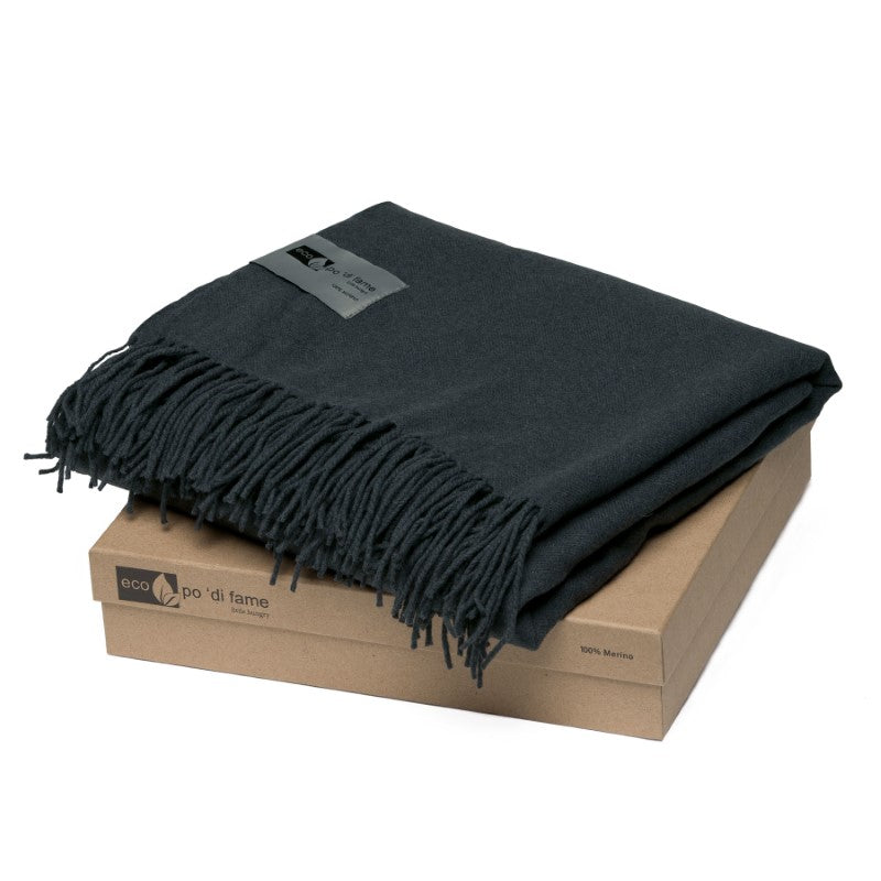 Luxurious Mt Lodge Merino Blanket Throw in herringbone weave, 100% wool, perfect for cozy evenings and home decor.