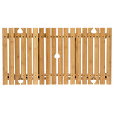 Ombrello Tavolo Table: A foldable bamboo outdoor table with wine glass holders and umbrella hole for gatherings and picnics.