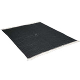 Ombrello Picnic Blanket featuring herringbone weave, waterproof backing, and integrated umbrella hole for stylish outdoor comfort.