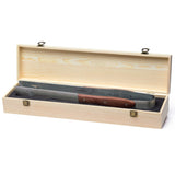 Premium 20-inch stainless steel BBQ tongs with rosewood handles, engraved logo, in elegant pine presentation box.