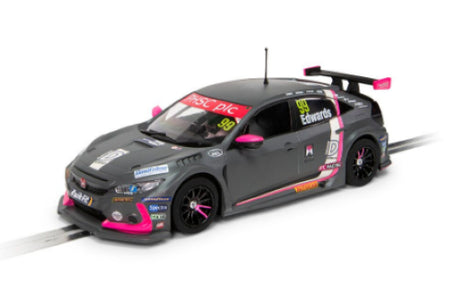 Detailed 1:32 scale model of BTCC Civic Type R #99, driven by Jade Edwards, ideal for slot car racing enthusiasts.