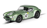 Goodwood Cobra 289 #47 slot car replica, featuring a sleek green design and swept back roof, ideal for racing enthusiasts.