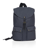 Stylish smpli Stomp Backpack in durable polyester with laptop compartment, magnetic pockets, and adjustable straps for comfort.