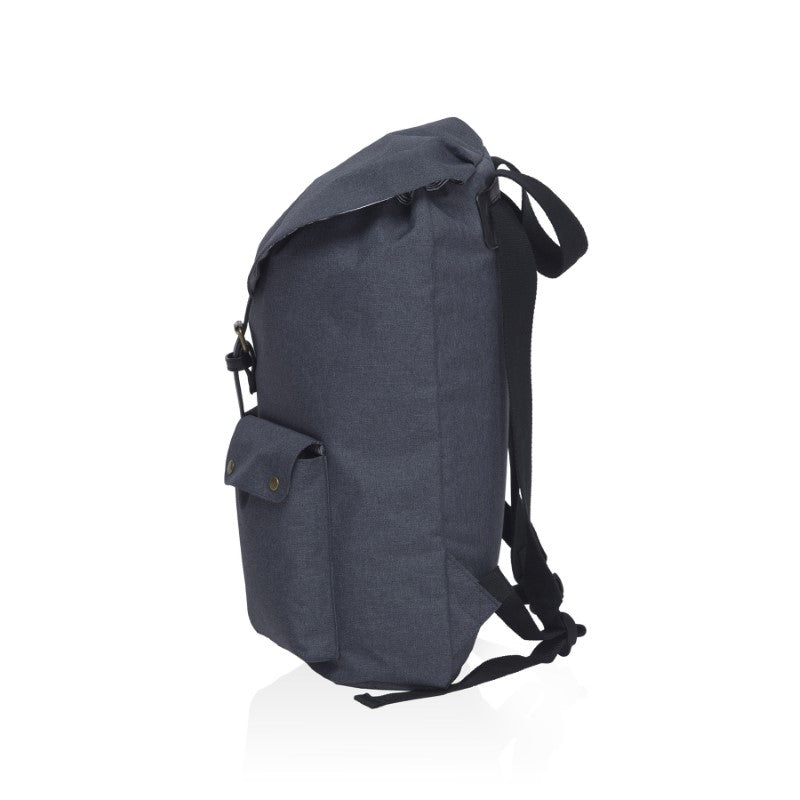 Stylish smpli Stomp Backpack in durable melange fabric, featuring padded laptop compartment and adjustable straps for comfort.