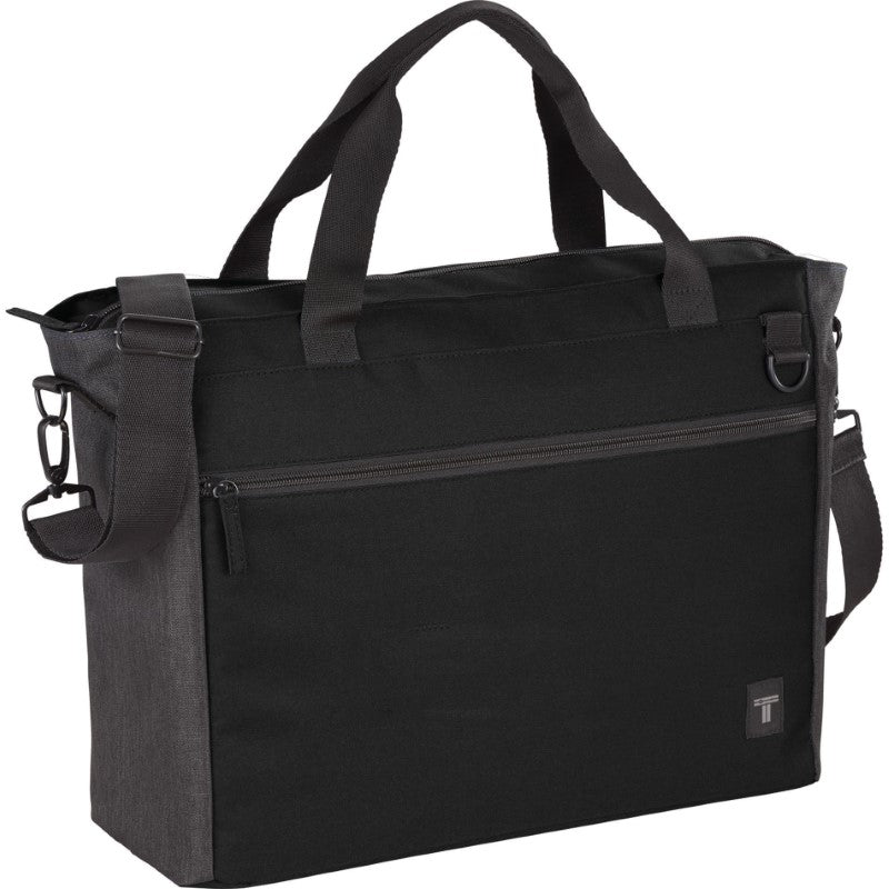 Stylish 15" computer tote with padded compartment, spacious storage, and convenient carry options for professionals on the go.