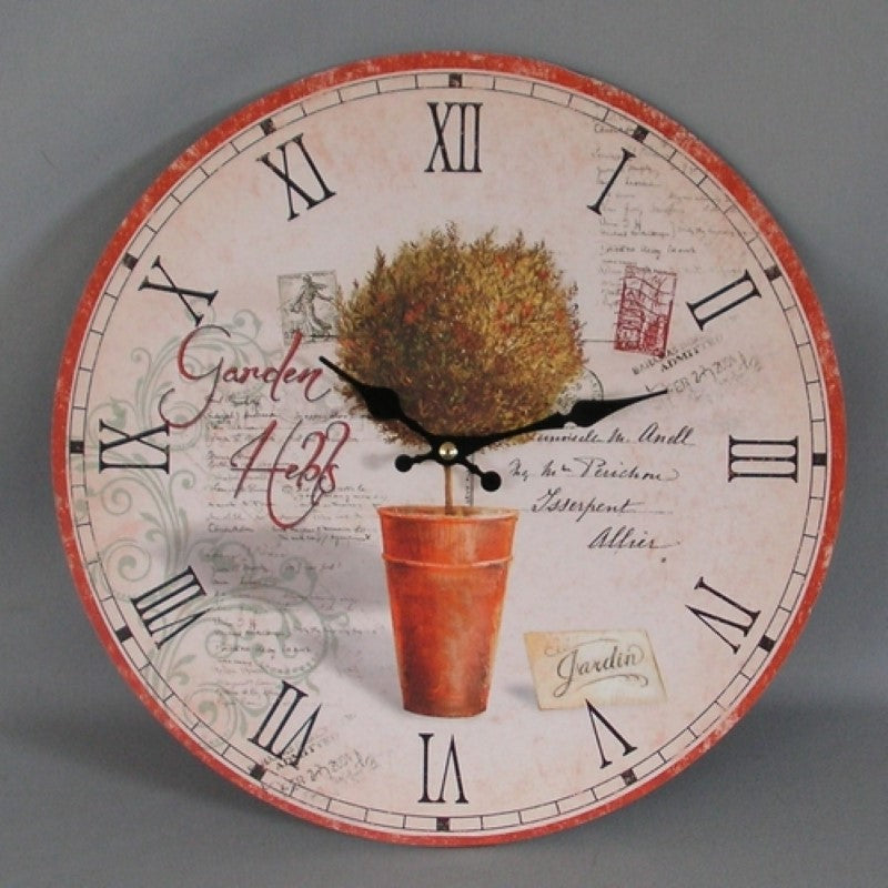 Elegant 34cm wall clock featuring a vibrant garden motif, perfect for enhancing home decor while keeping time.