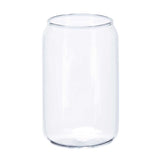 Four stylish beer can-shaped glasses made of high borosilicate glass, each holding 550ml, perfect for cocktails and craft beers.