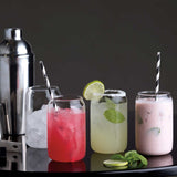 Beer Can Glass Set featuring four 550ml can-shaped glasses, crafted from high borosilicate glass, beautifully boxed for gifting.
