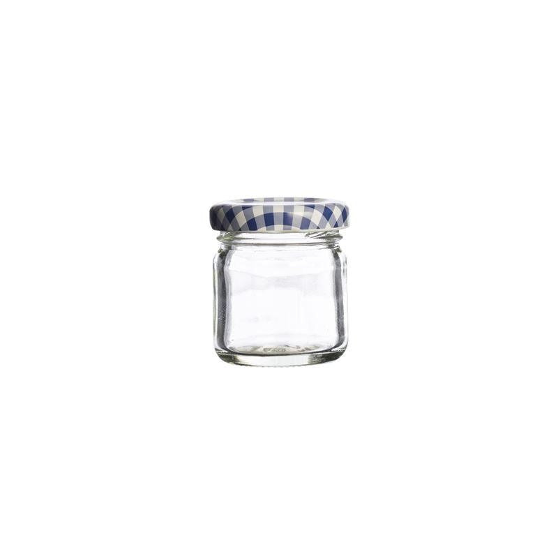 Stylish Kilner 43ml twist top jars, perfect for condiments, dried fruits, herbs, and crafts; pack of 12 for versatile storage.