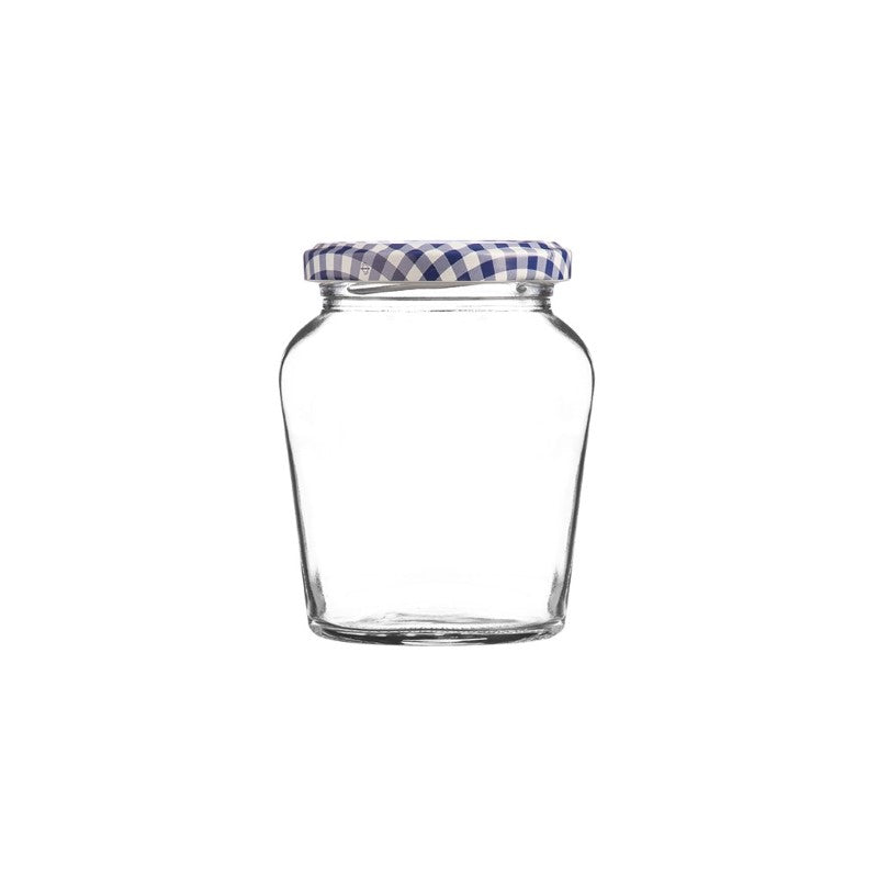 Curved 260ml Kilner jar with a twist top lid, perfect for preserving jams and storing dried foods. Pack of 12.