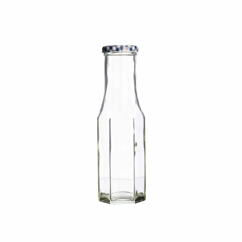 Kilner 250ml hex twist top bottle, ideal for condiments and storage, crafted from eco-friendly recycled glass.