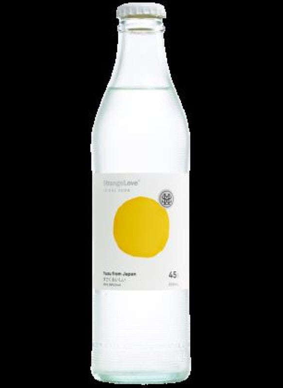 Six 300ml bottles of StrangeLove Yuzu Soda, a refreshing low-calorie sparkling drink with zesty citrus flavor.