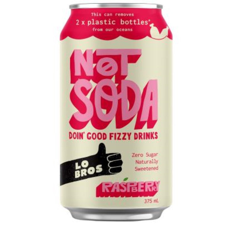 Drink Not Soda Raspberry Can - Lo Bros - 24X375ML