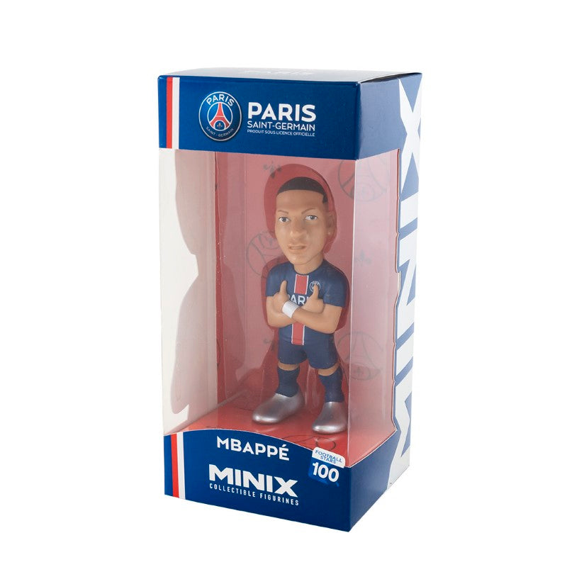 Collectible MINIX 007 Kylian Mbappé figurine, 5-inch tall, vividly detailed, celebrating the French football star's legacy.