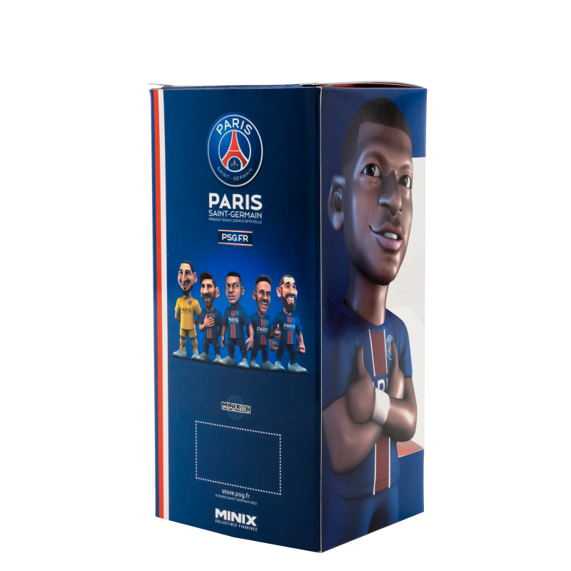 5-inch vinyl figurine of Kylian Mbappé, showcasing hyper-stylized details, perfect for collectors and football fans.