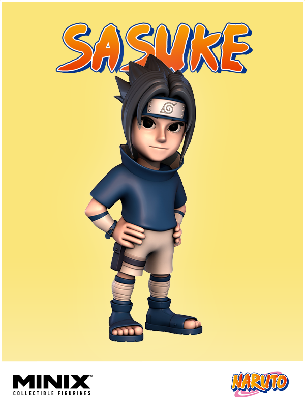 MINIX NARUTO SASUKE figurine features vibrant colors and intricate details, celebrating the iconic ninja from the Naruto universe.