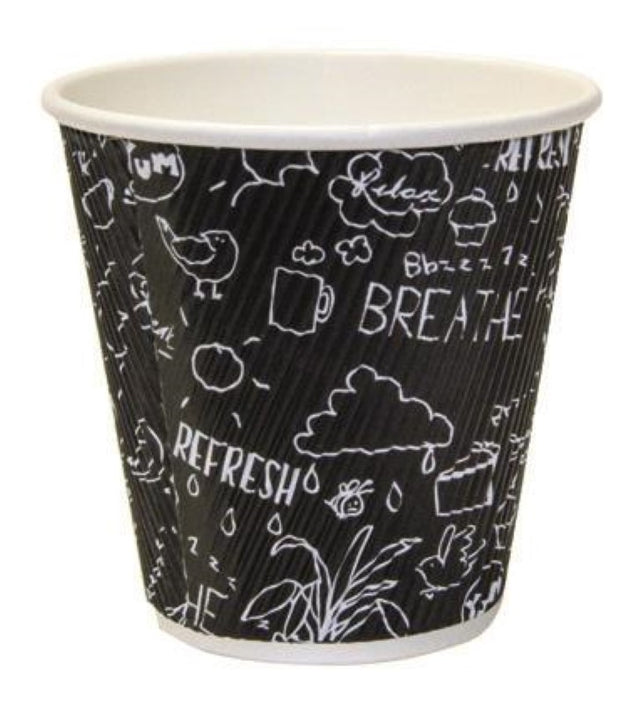 Caterer's Choice 8oz corrugated cups, 25-pack for serving hot beverages stylishly and comfortably. Eco-friendly design.