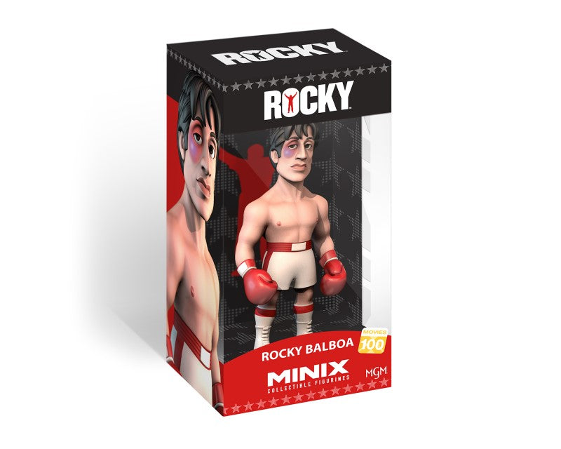 MINIX ROCKY collectible figurine showcases an artistic likeness of Rocky Balboa, embodying resilience and classic cinema nostalgia.