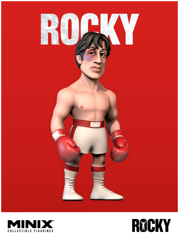 MINIX ROCKY collectible figurine showcasing Rocky Balboa's likeness, ideal for film memorabilia and display.