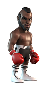 Collectible figurine of Clubber Lang, featuring intricate detailing and vibrant colors, inspired by Mr. T from boxing movies.