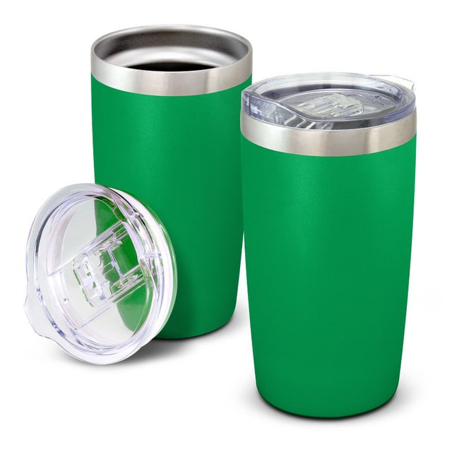 Dark green Prodigy 600ml vacuum cup with double wall insulation, secure lid, and scratch-resistant finish for on-the-go hydration.